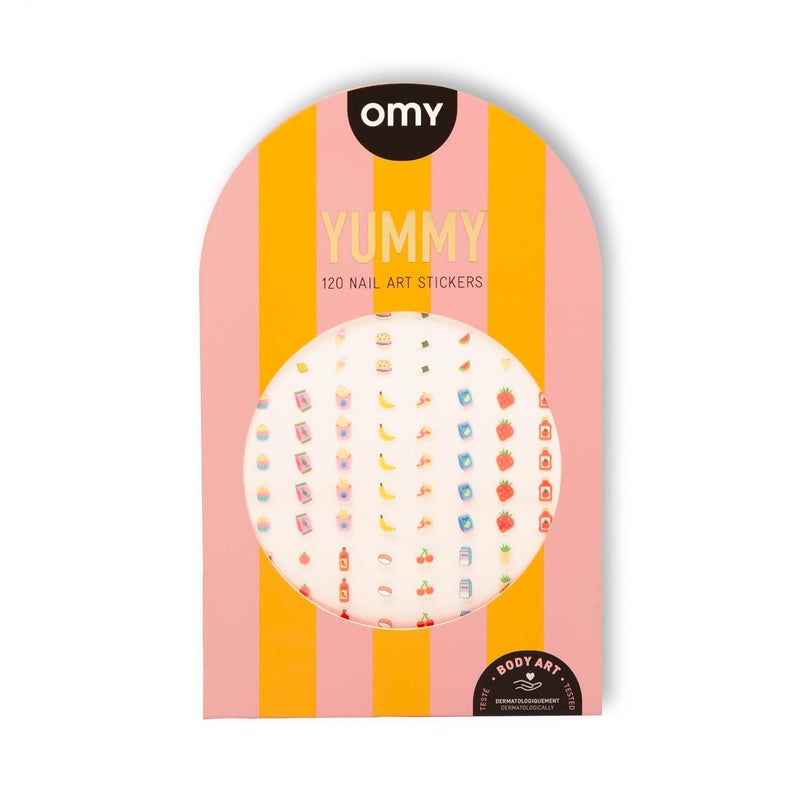 omY Yummy Nail Art Stickers - 120 Stickers, Waterproof, Durable, Fun, Creative Designs | Strong Enough to Last Through Hand Washing - Easy to Apply, Safe, Non-Toxic | Age 6 and Up - Image 1